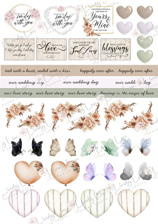 A4 Fussy Cut Sheets - Tied With A Kiss - Whispers of Forever