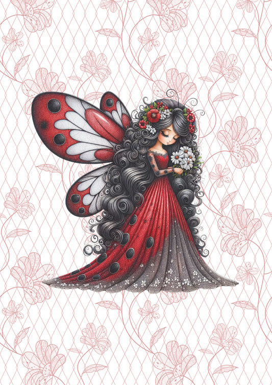 A4 Single Sheet - Fairyland - Ladybug Fairy