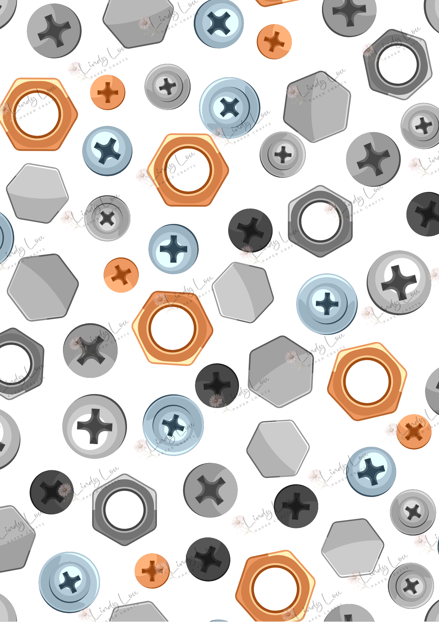 A4 Single Sheet - Robot Squad - Nuts & Bolts