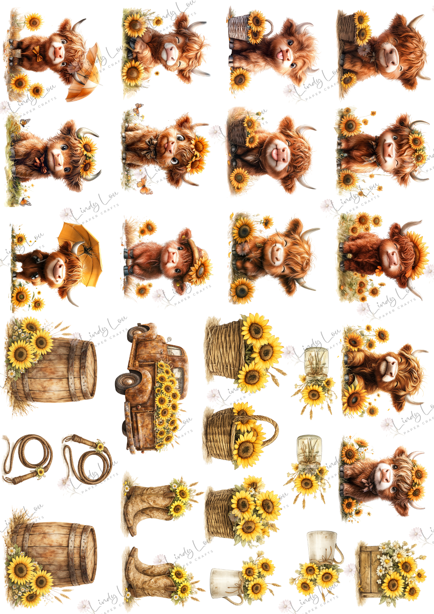 A6 Card Kit - Sunshine & Moo