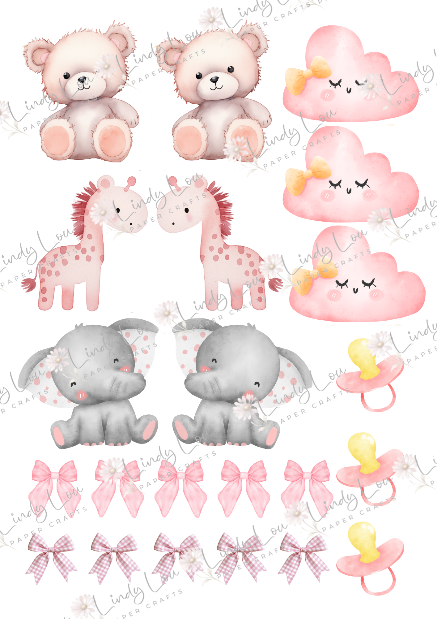 A4 Fussy Cut Sheets - Sweet Baby Girl - Snuggle Squad