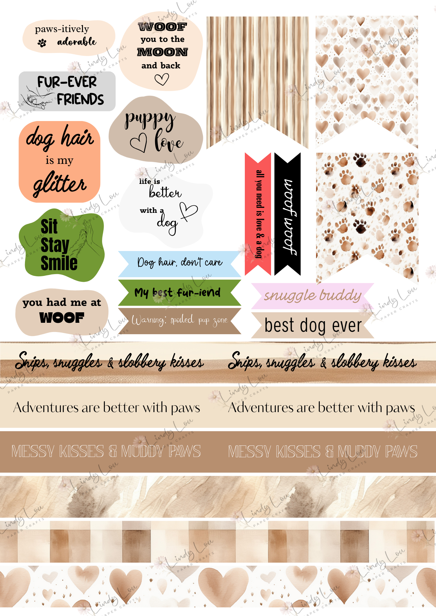 A4 Fussy Cut Sheets  - My Best Friend - Paws & Phrases