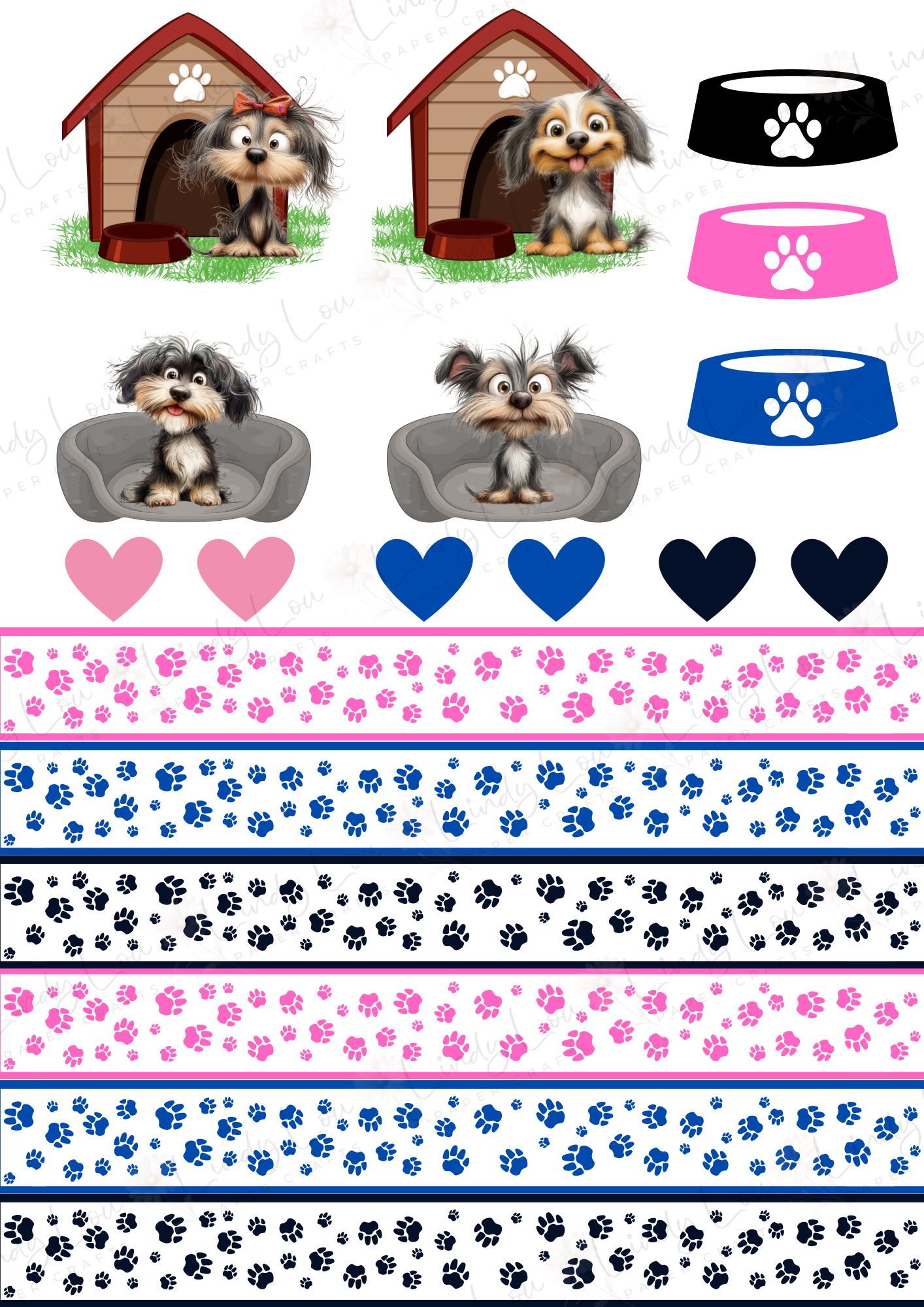 A4 Fussy Cut Sheets - Pawsitively Adorable - Pawfect Place