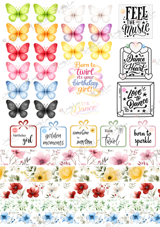 A4 Fusy Cut Sheets - Ballerina Blossoms - Moments That Bloom