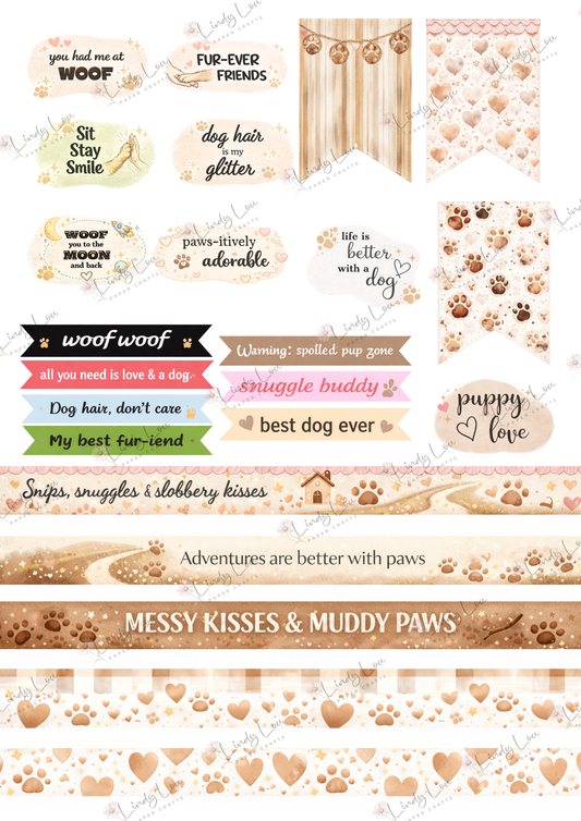 A4 Fussy Cut Sheets  - My Best Friend - Paws & Phrases