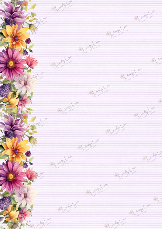 A4 Single Sheet - Summer Florals - Blooming Borders