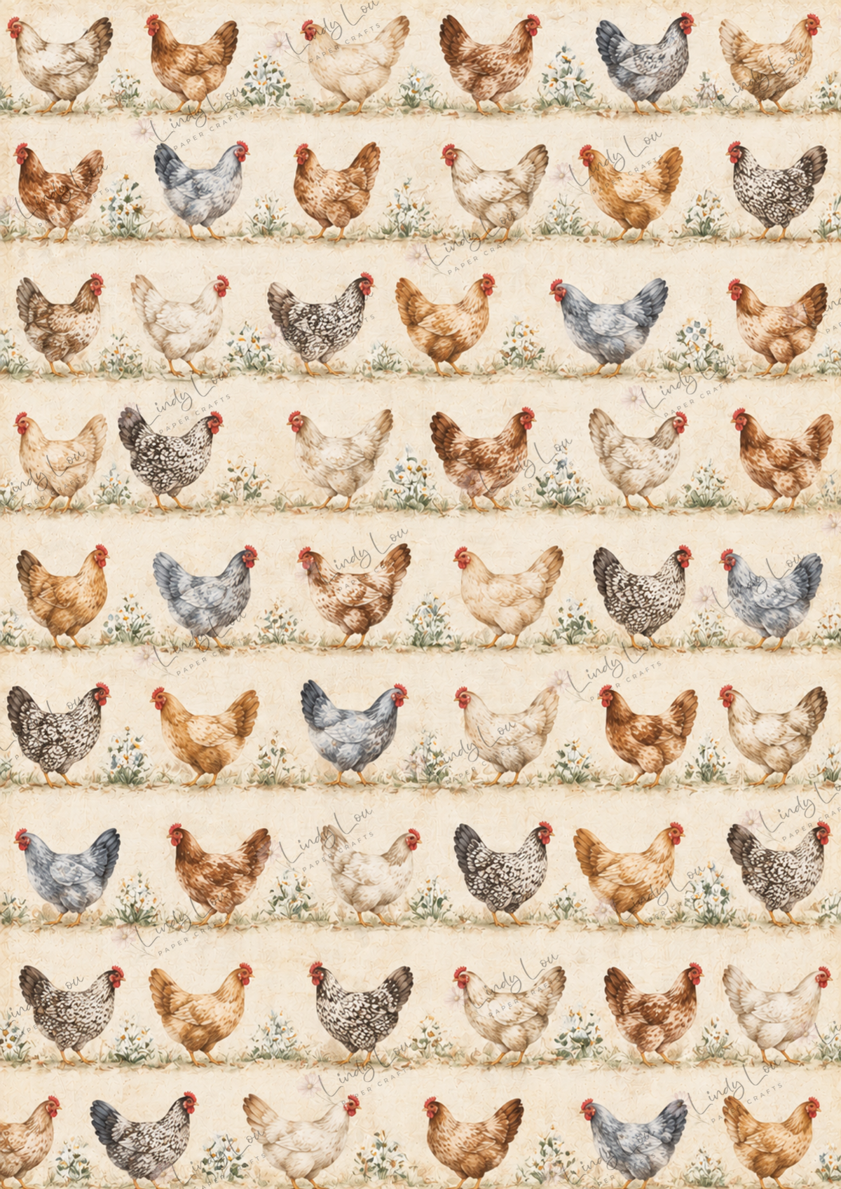 A4 Single Sheet - Country Cluckers - Cluckers in a Row