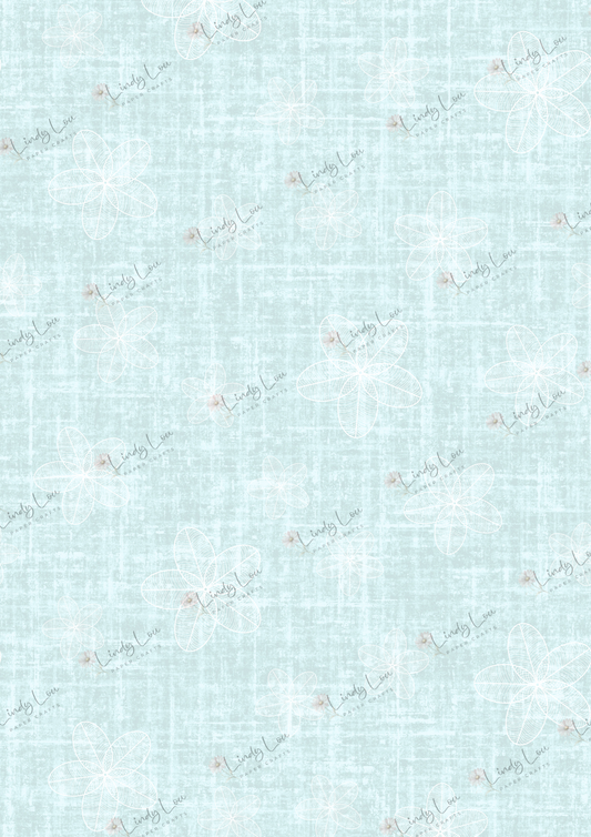 A4 Single Sheet - Softly Spoken -  Frangipani Haze Ocean