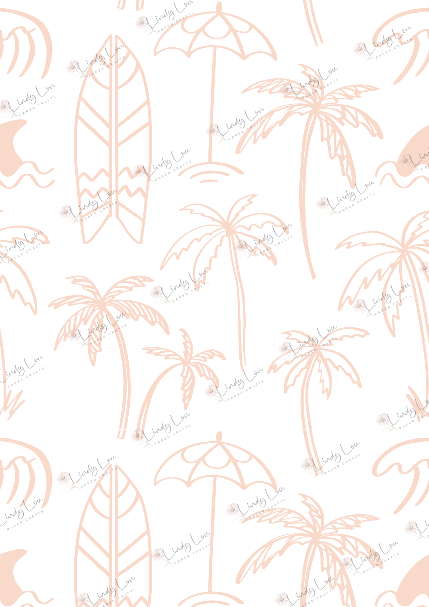 A4 Single Sheet - Beach Day Buddies -  Palm Breeze