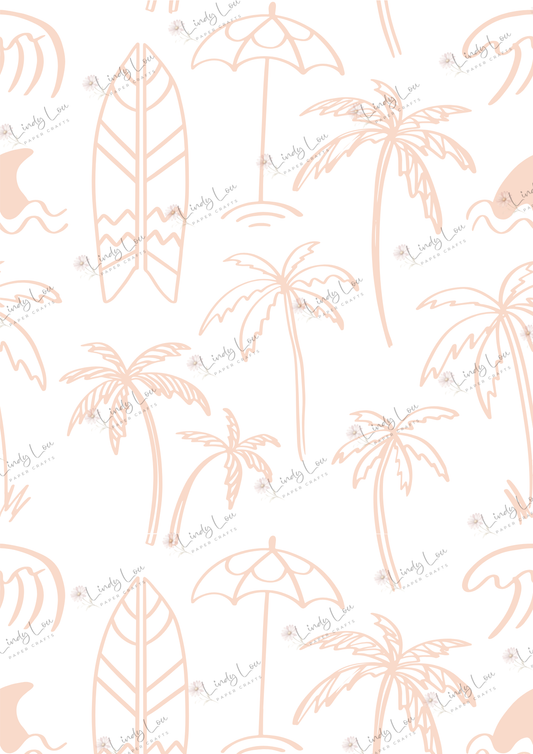 A4 Single Sheet - Beach Day Buddies -  Palm Breeze
