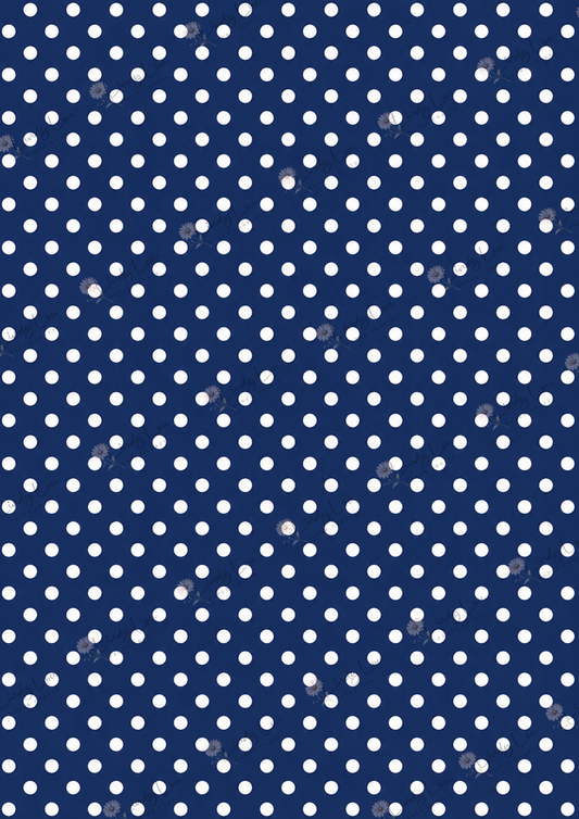 A4 Single Sheet - Devine Divas - Polka Dot Navy