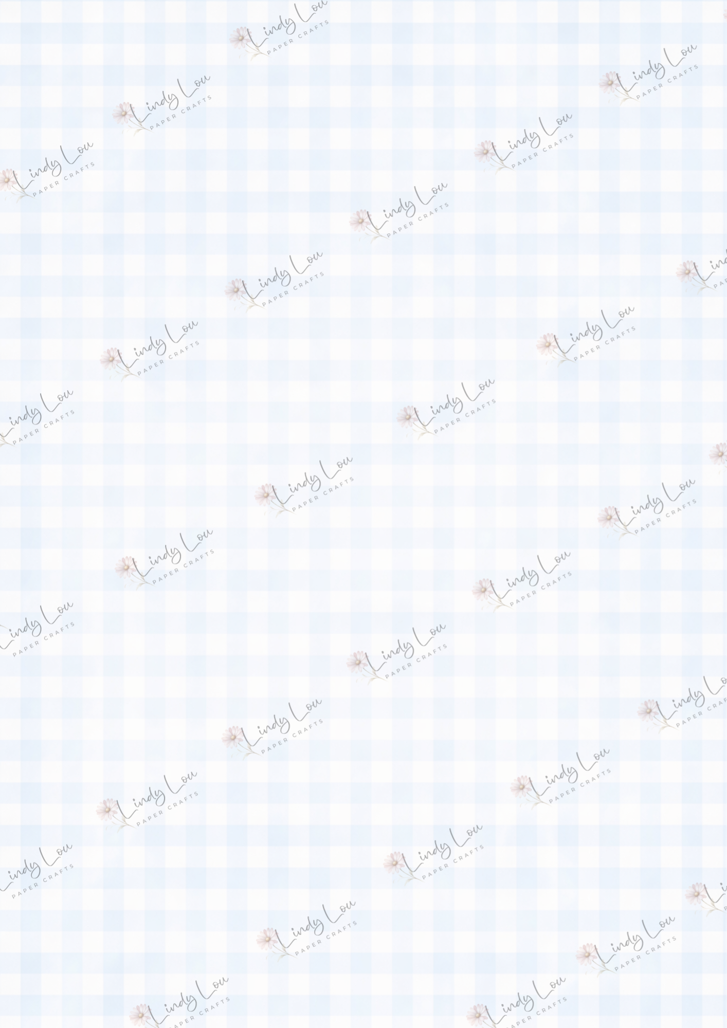 A4 Single Sheet - Whispers in Blue - Whispered Gingham (no image)