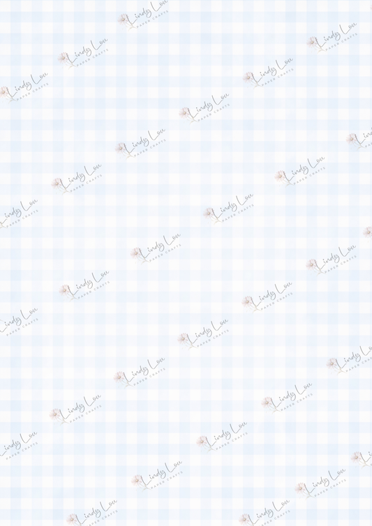 A4 Single Sheet - Whispers in Blue - Whispered Gingham (no image)