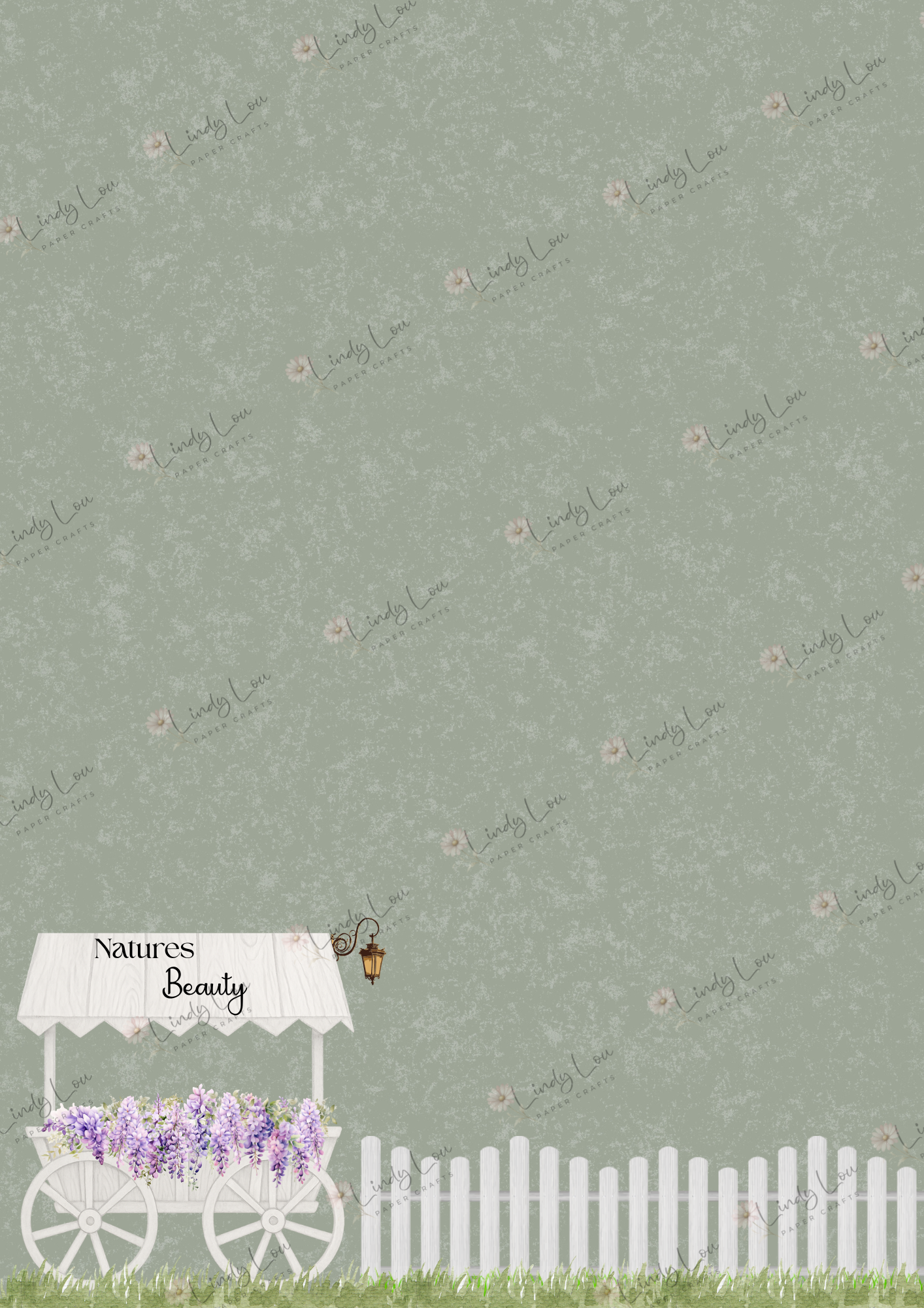 A4 Single Sheet - Wisteria Walk - Cartful of Blooms