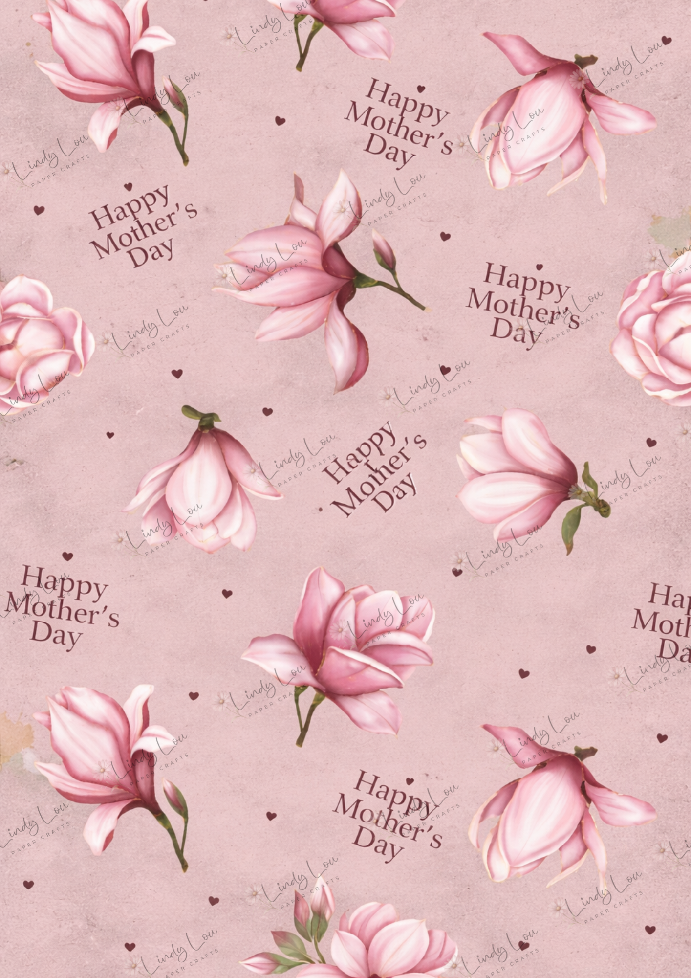 A4 Single Sheet - Mother's Day - Blush Magnolia Wishes