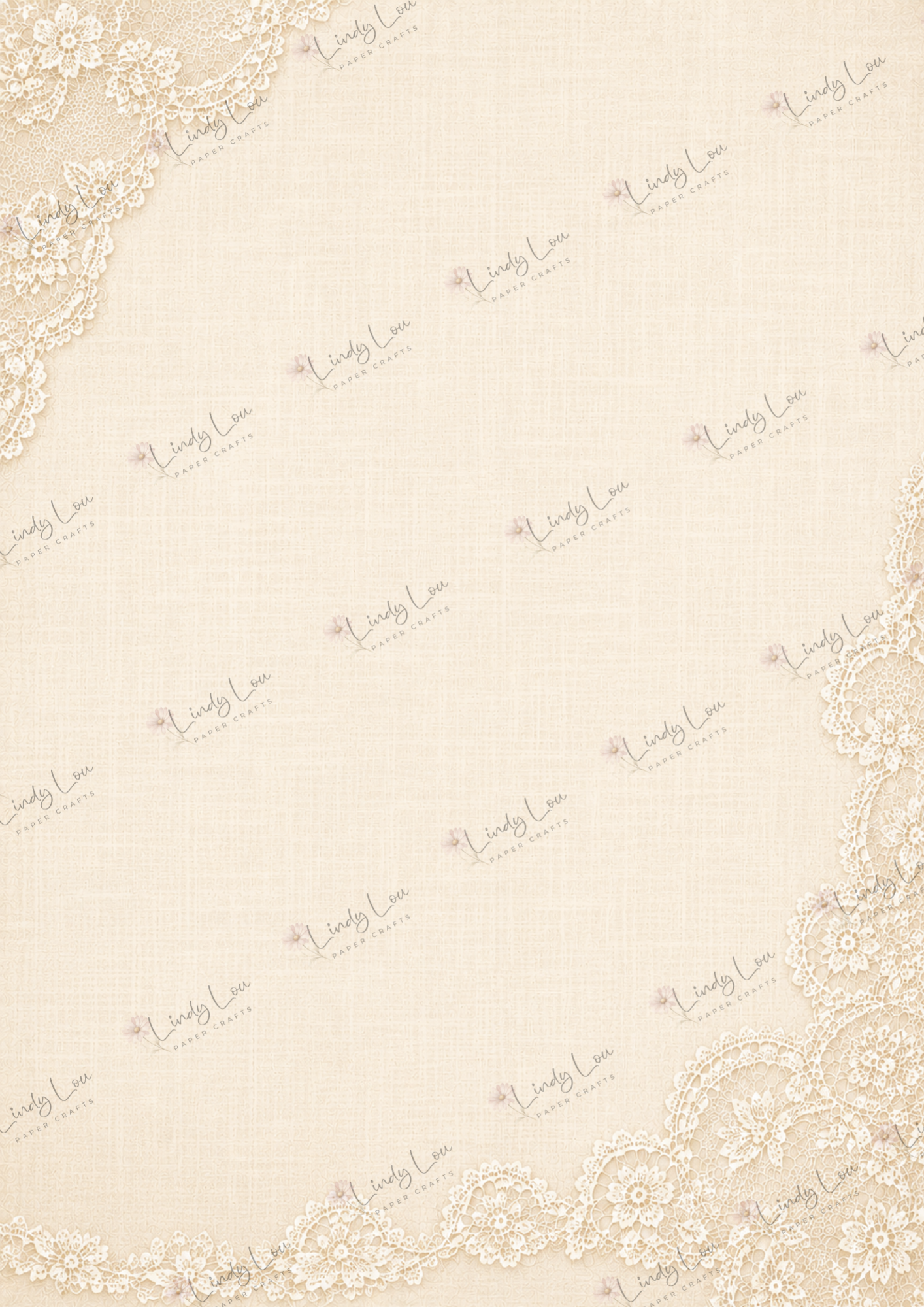 A4 Single Sheet - Lily's Cottage - Cottage Lace Linen