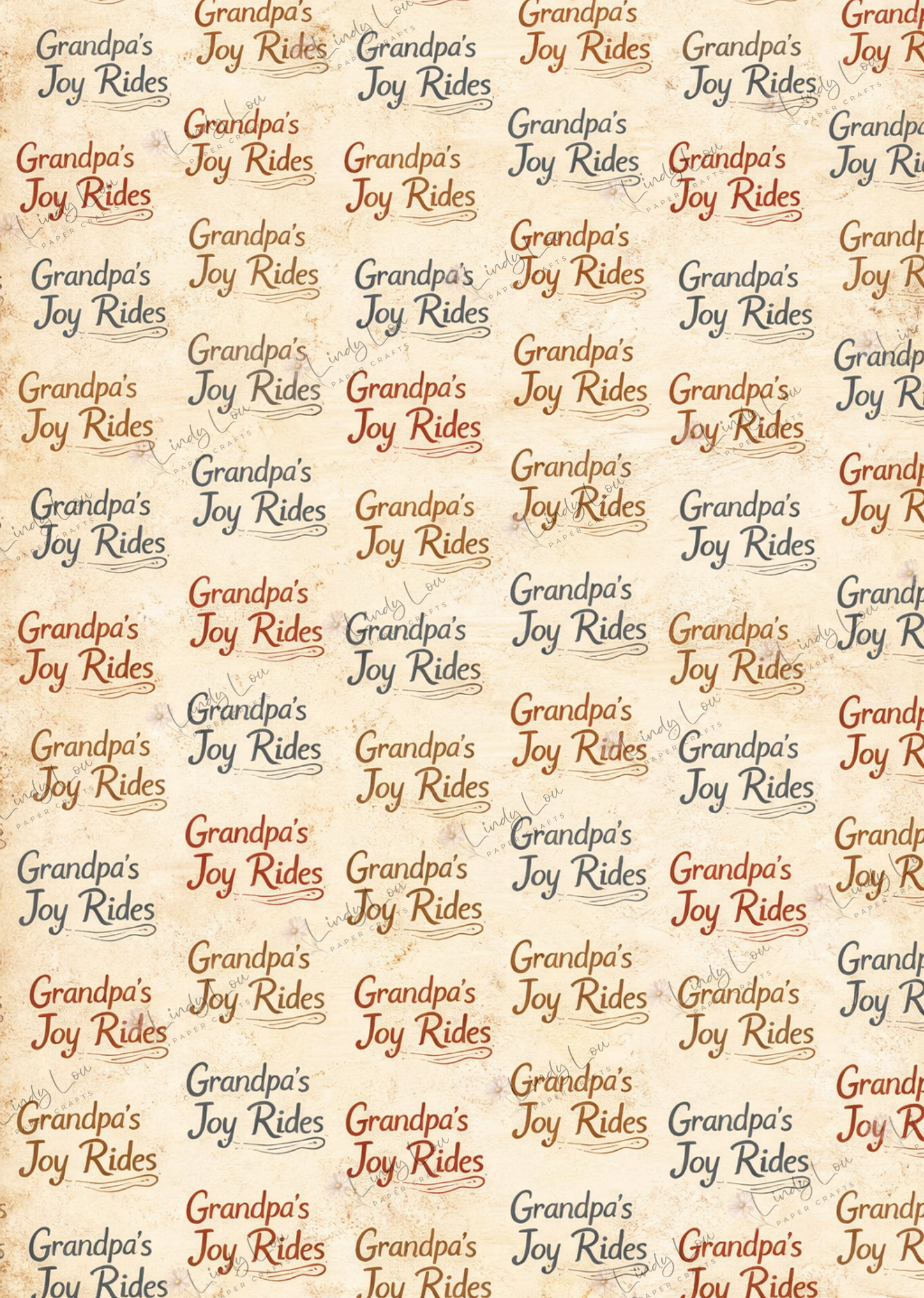 A4 Single Sheet - Grandpa's Joy Ride & Tractor Tales - Grandpa's Joy Rides