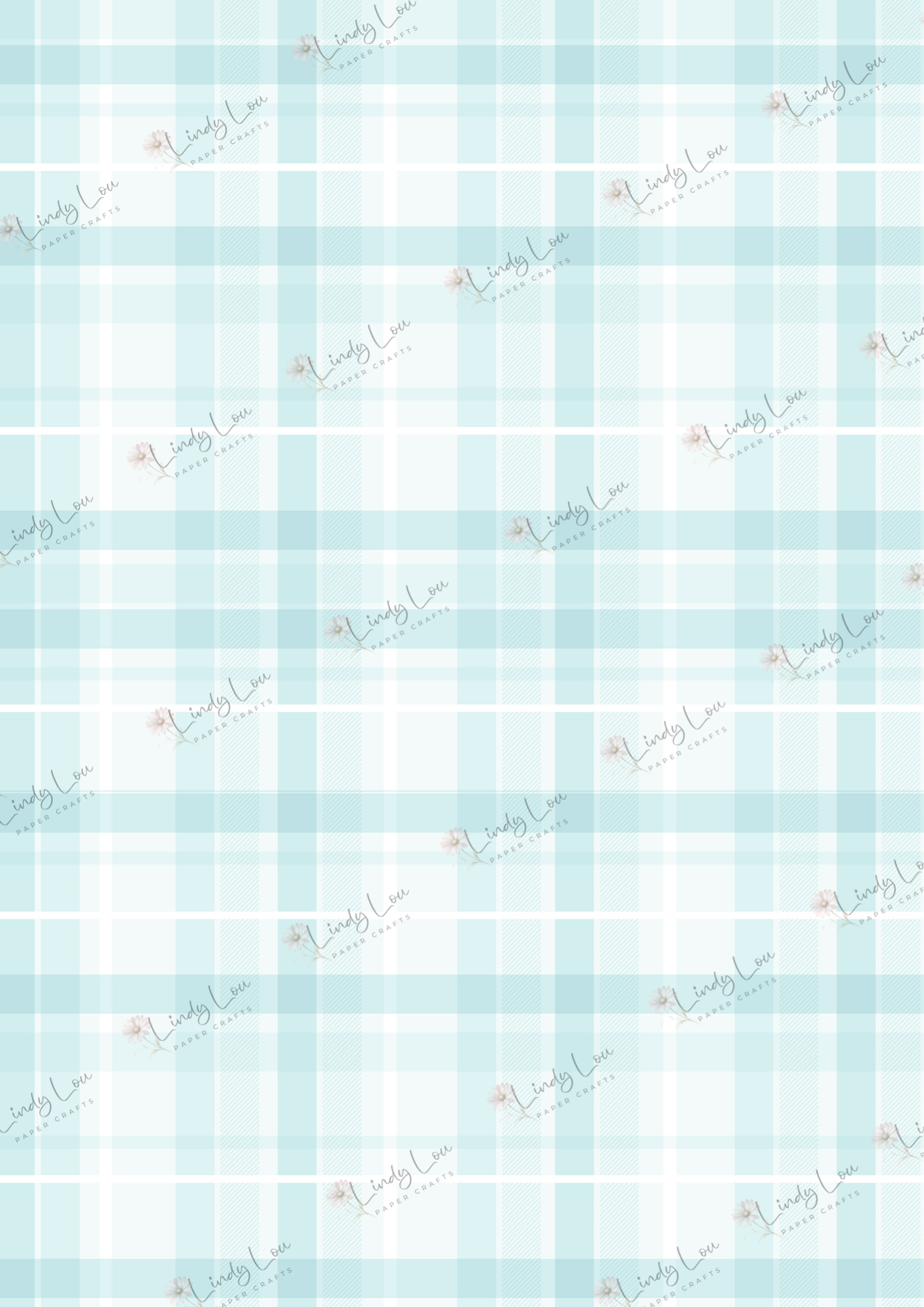 A4 Single Sheet - Softly Spoken -  Ocean Linen Check
