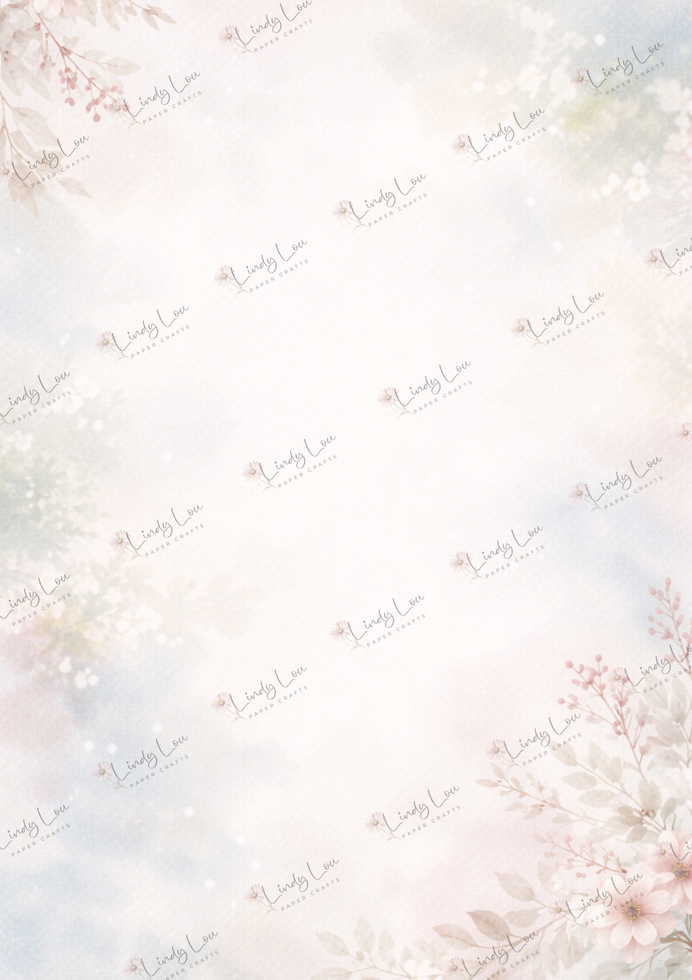 A4 Single Sheet - Burgundy & Blue- Petal Veils