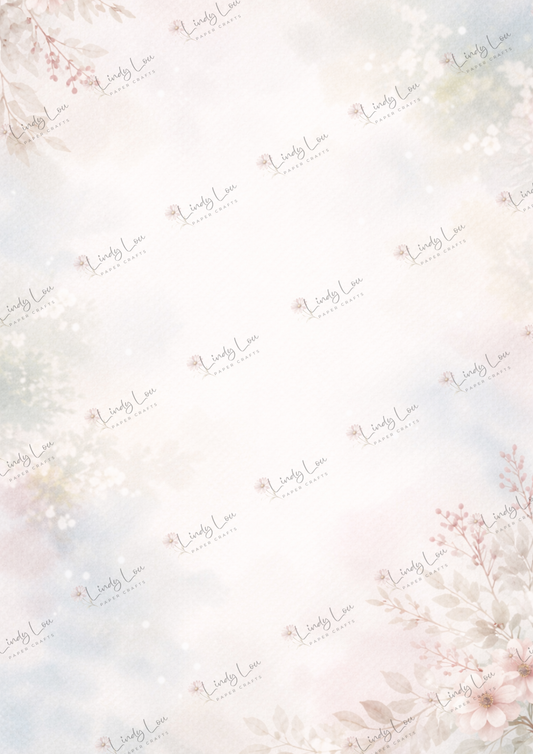 A4 Single Sheet - Burgundy & Blue- Petal Veils