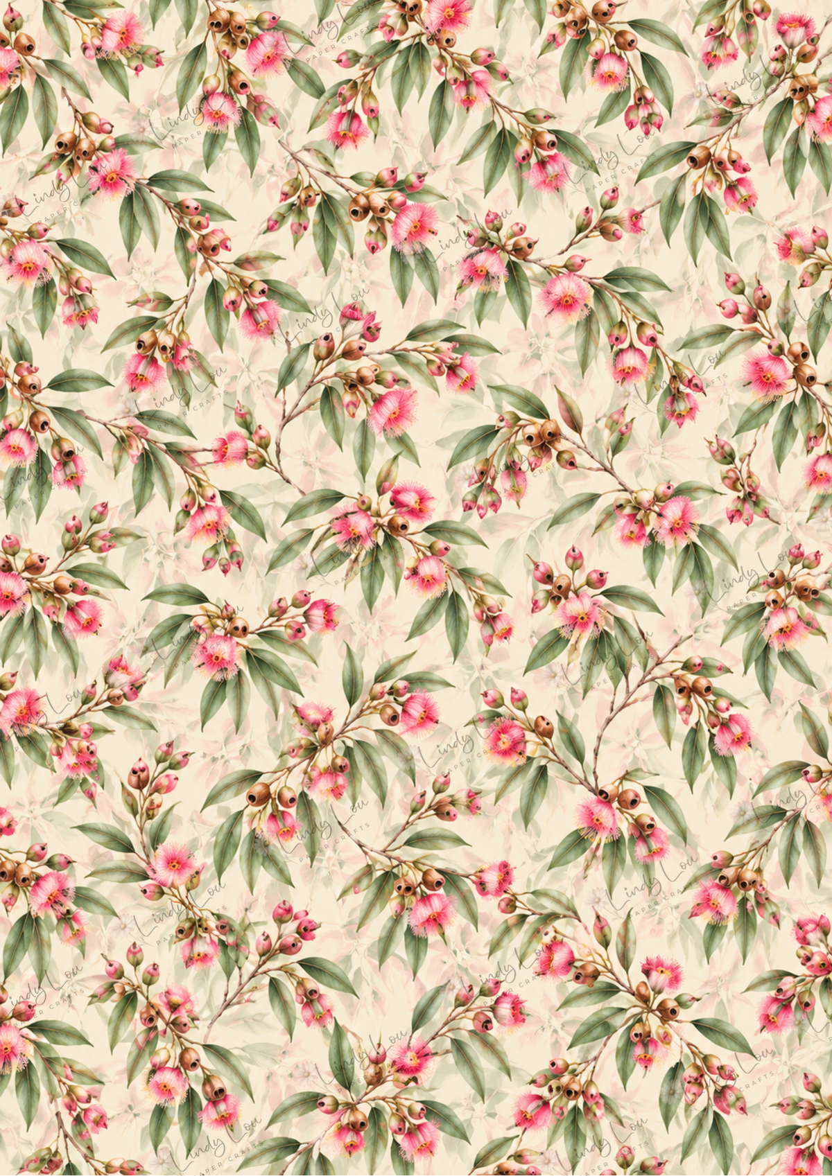 A4 Single Sheet - Native Whispers - Pink Gum Blossom
