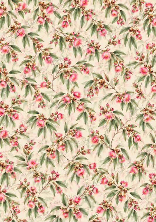 A4 Single Sheet - Native Whispers - Pink Gum Blossom