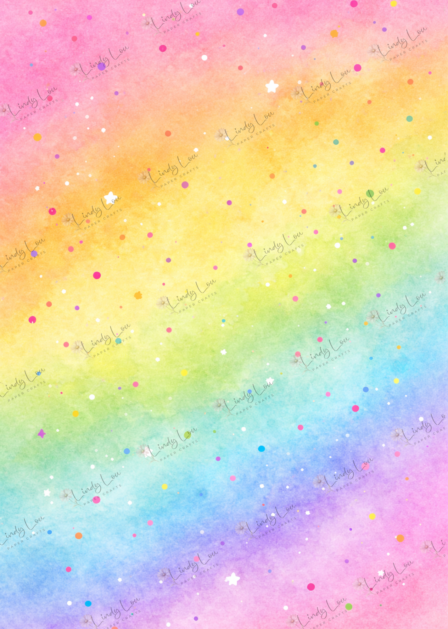 A4 Single Sheet - Birthday Giggles - Rainbow Wishes