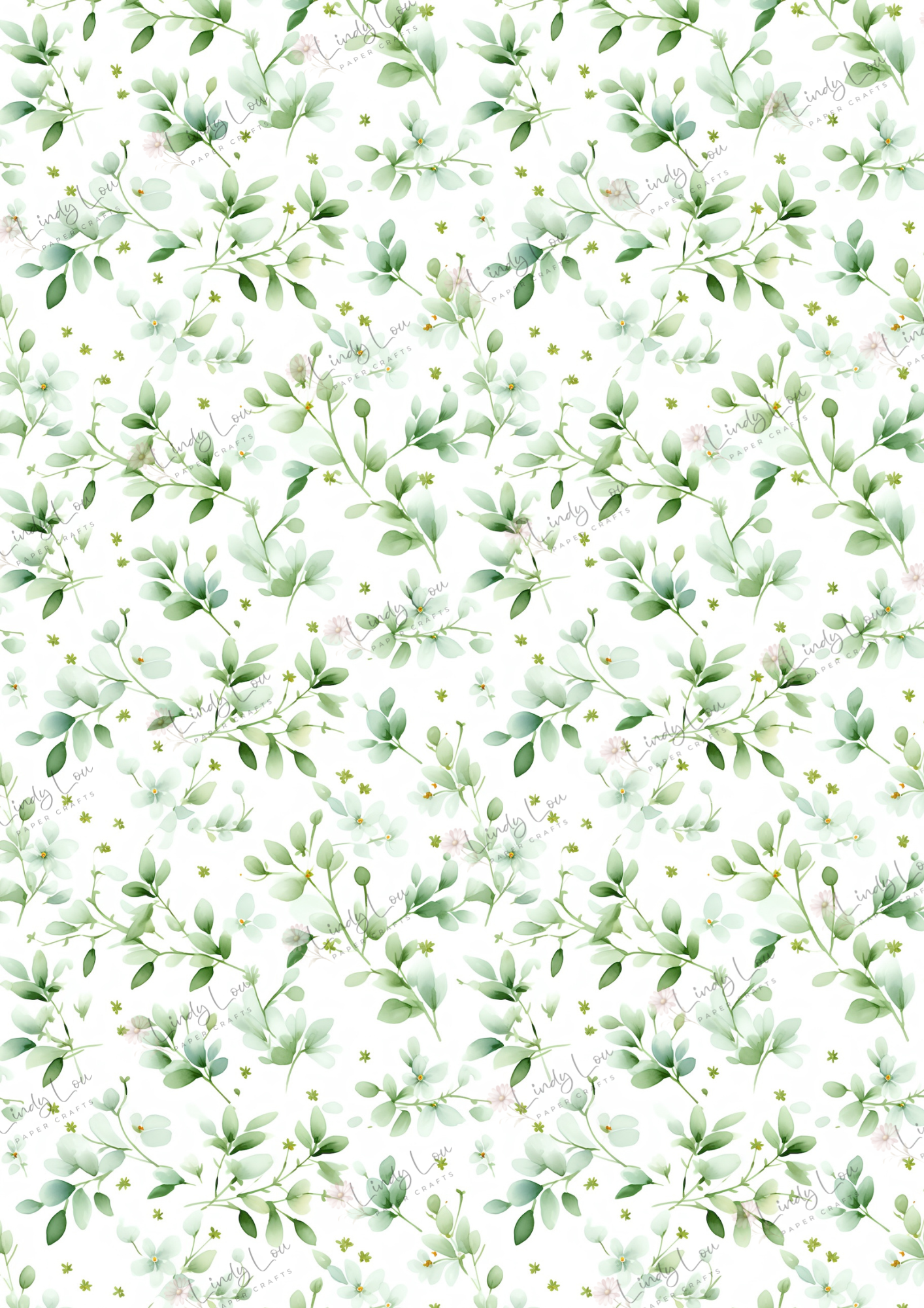 A4 Single Sheet - Ballerina Blossoms - Graceful Greens