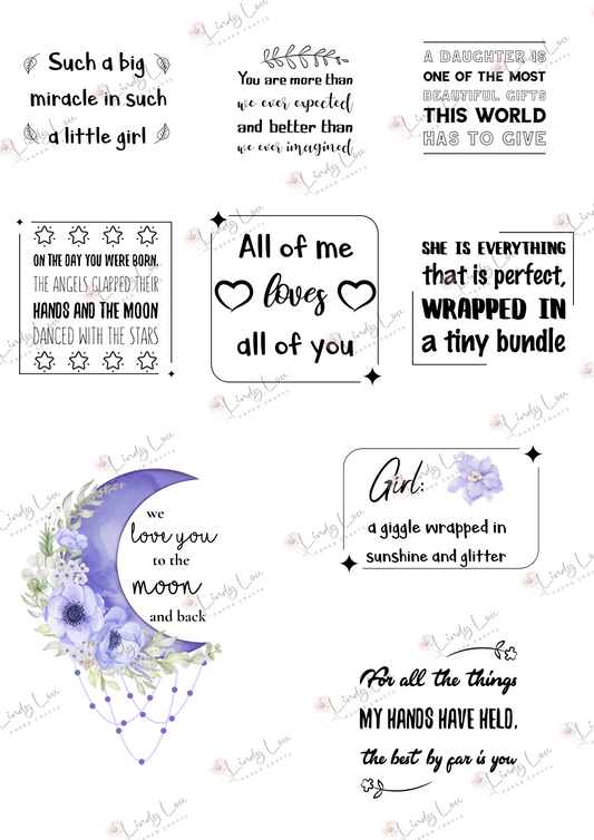 A4 Fussy Cut Sheets - Princess Ellie - Moonbeam Wishes