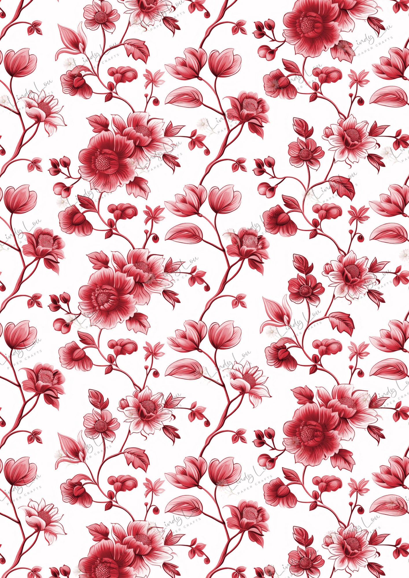 A4 Single Sheet - Fairyland - Crimson Petals