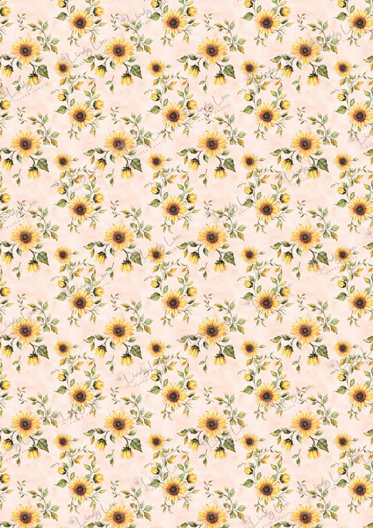 A4 Single Sheet - Sunflower Dreams - Sun Kissed Blooms