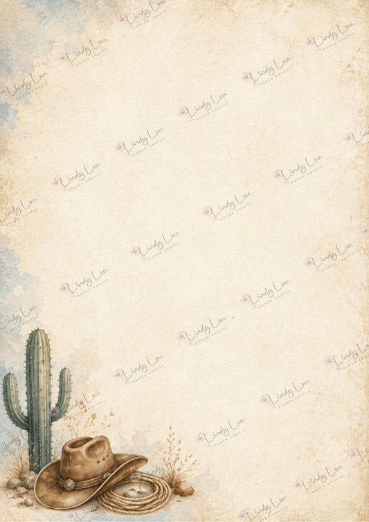 A4 Single Sheet - Giddy up Cowboy - Desert Sands