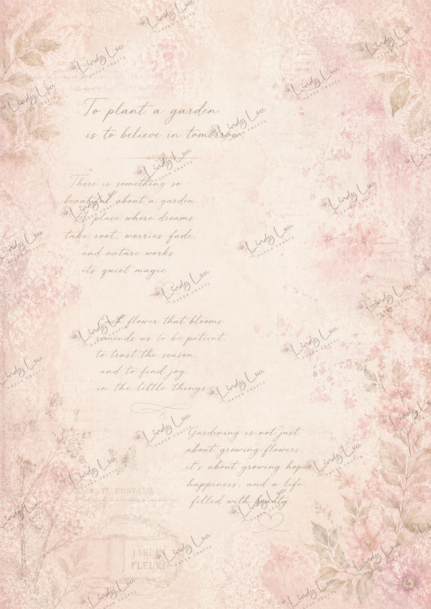 A4 Single Sheet - Blooming Grace - A Garden's Story