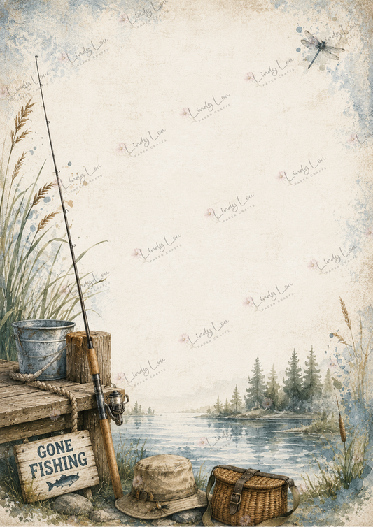 A4 Single Sheet - Gone Fishing - Gone Fishing