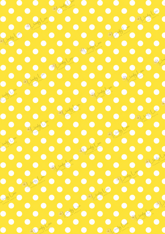 A4 Single Sheet - Devine Divas - Polka Dot Yellow