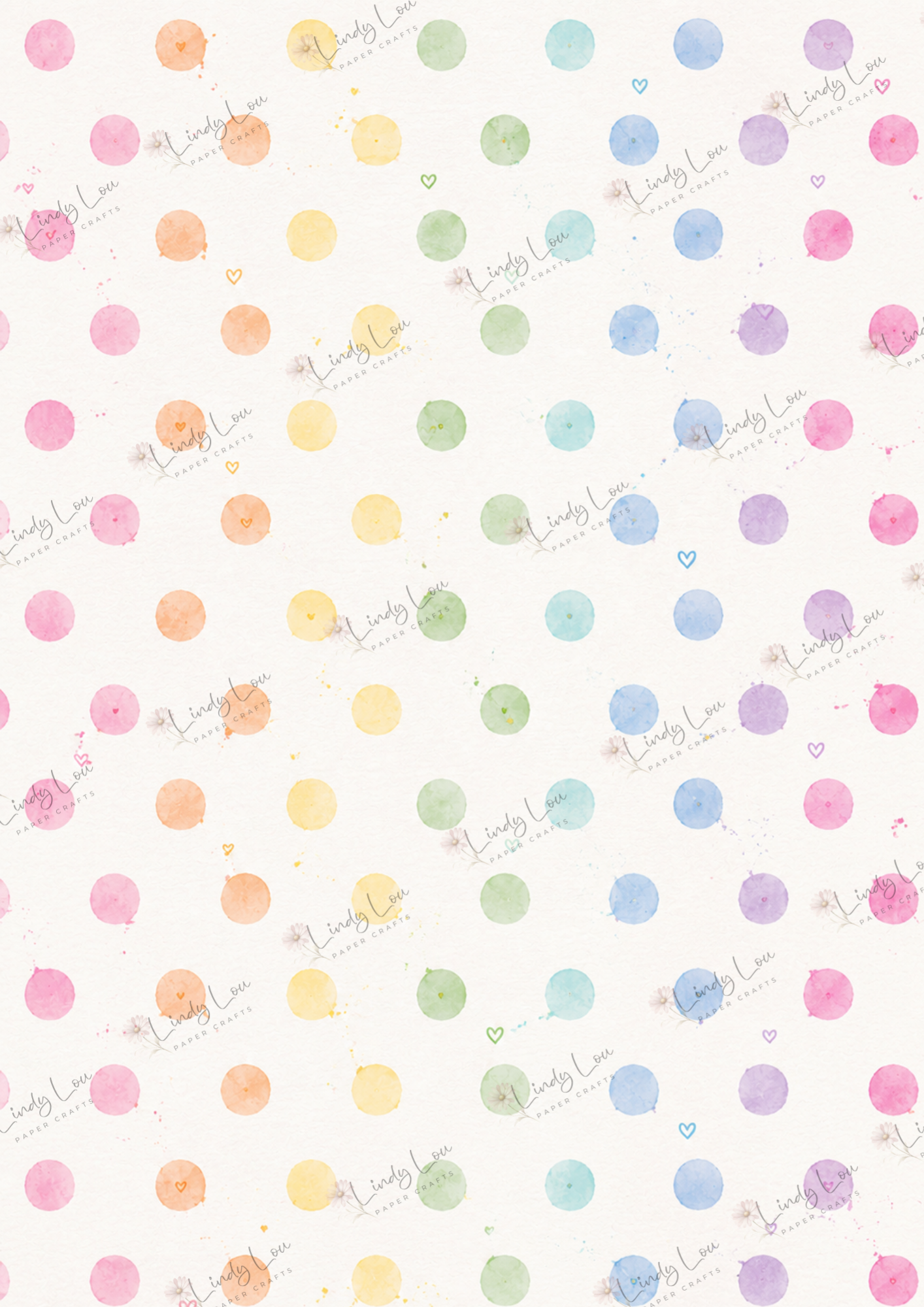 A4 Single Sheet - Butterfly Kisses & Quirky Wishes - Rainbow Dotd
