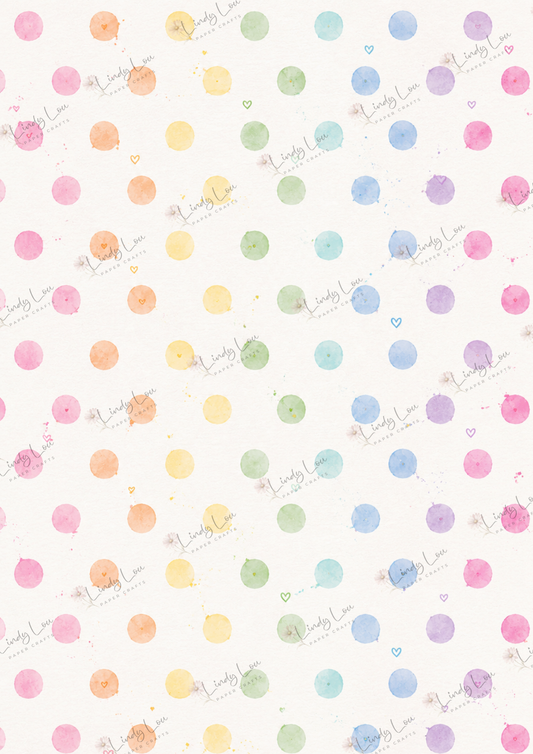 A4 Single Sheet - Butterfly Kisses & Quirky Wishes - Rainbow Dotd