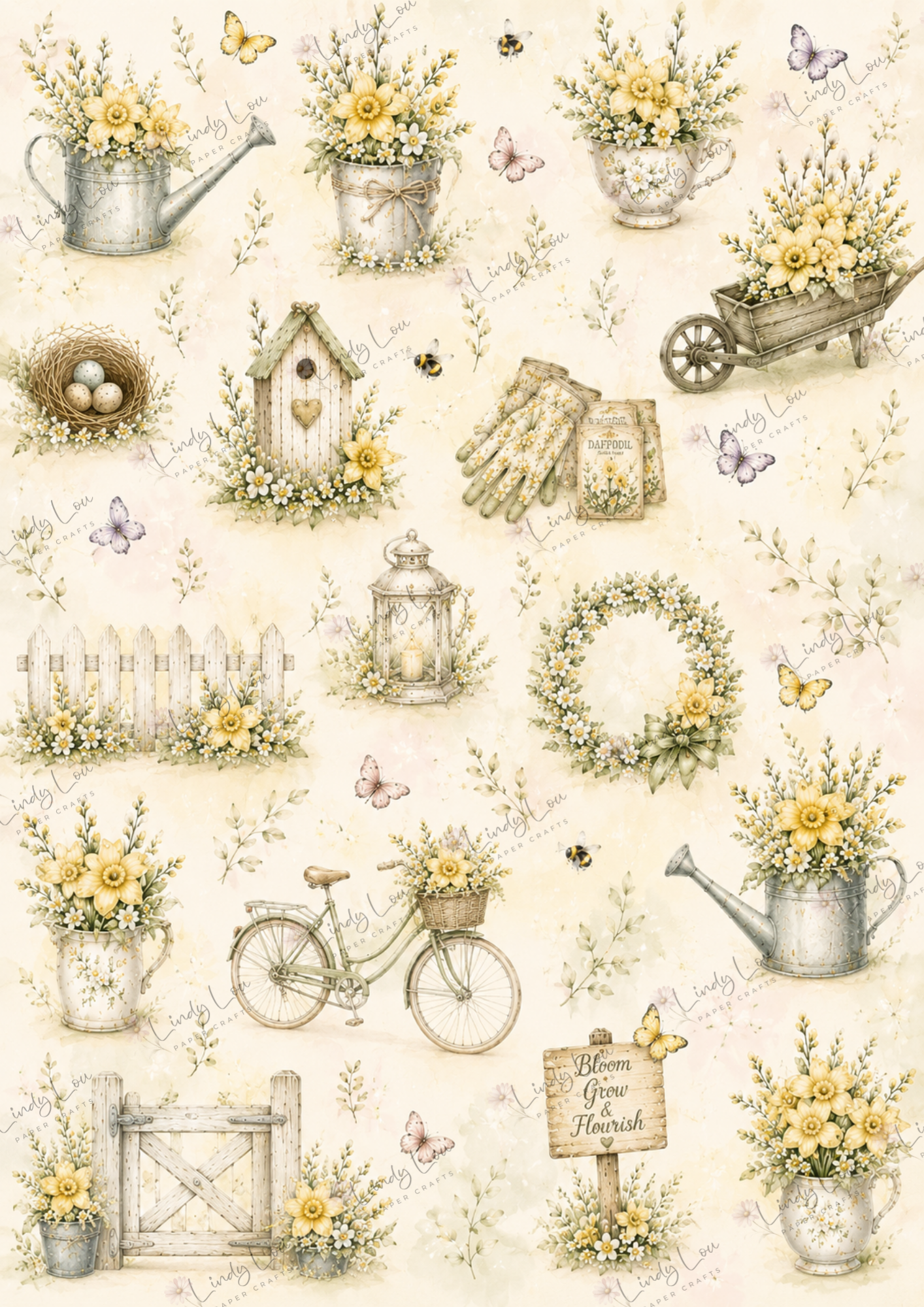 A4 Single Sheet - Mum's Daffodils - Springtime Treasures