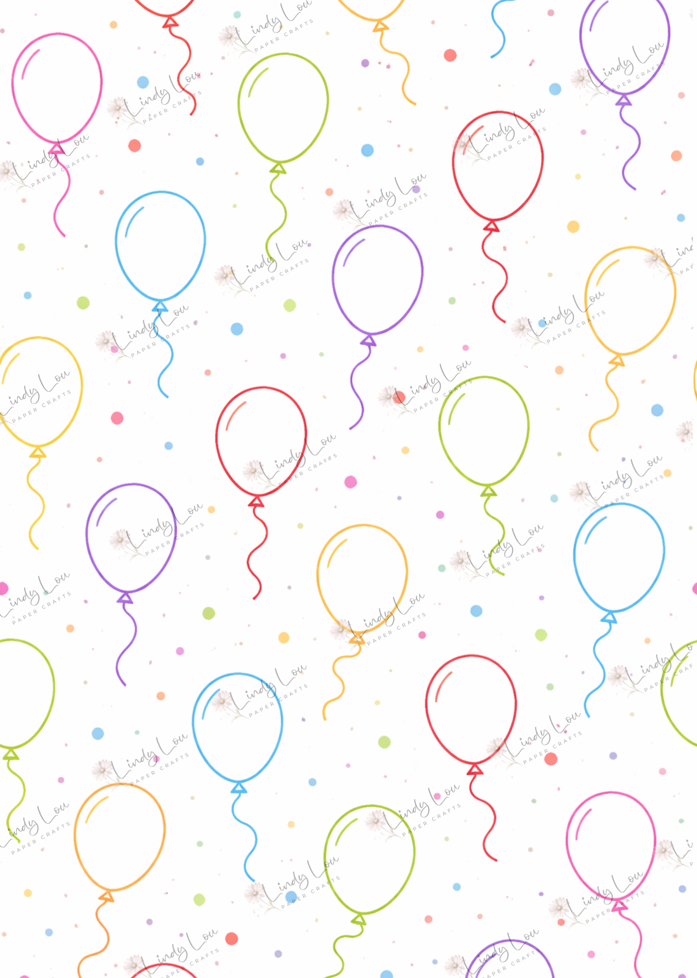 A4 Single Sheet - Birthday Giggles - Up Up & Away