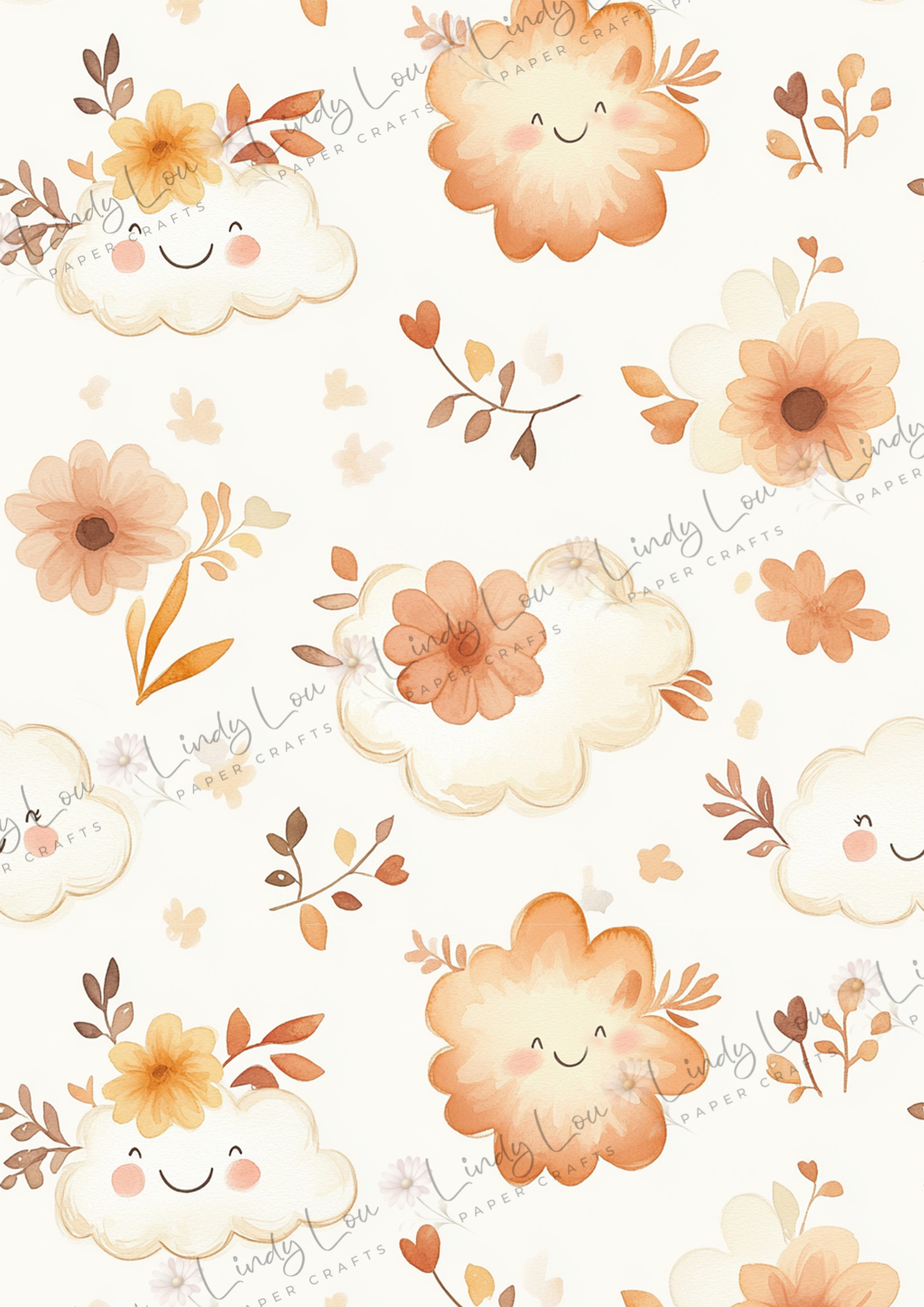 A4 Single Sheet - Boho Baby - Cloud Kisses