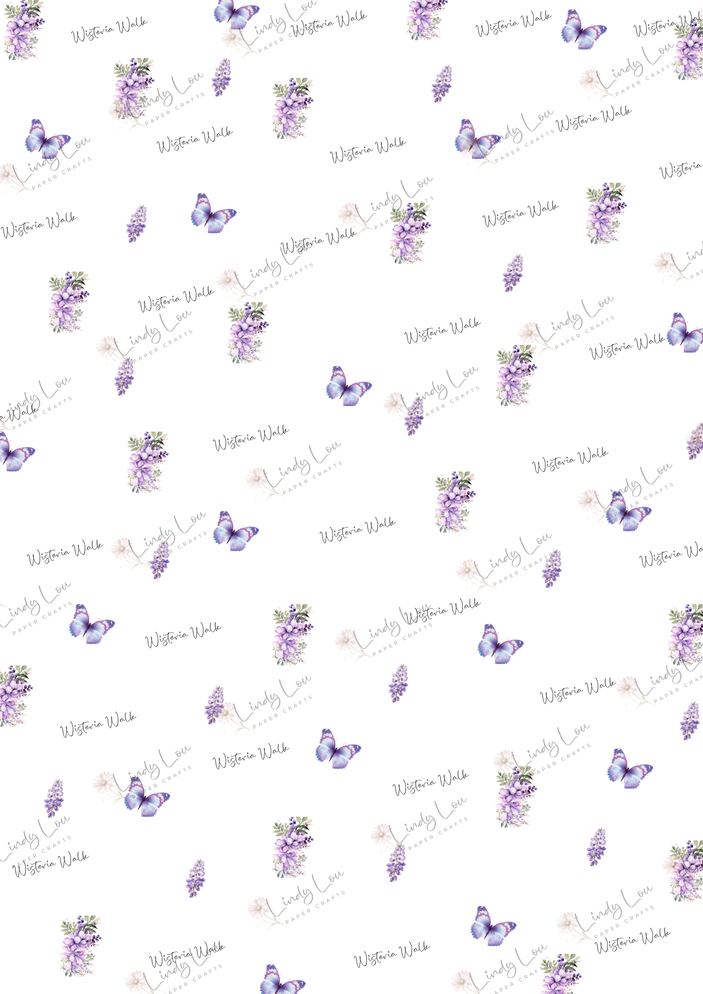 A4 Single Sheet - Wisteria Walk - Wisteria Flutters