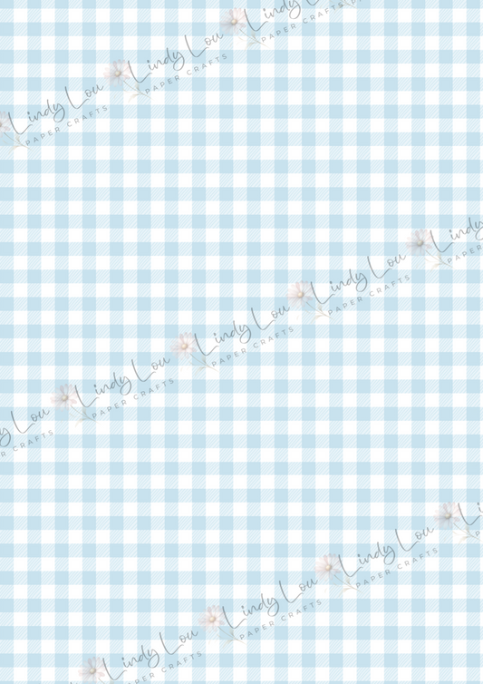A4 Single Sheet - Daisy Girls - Blue Gingham