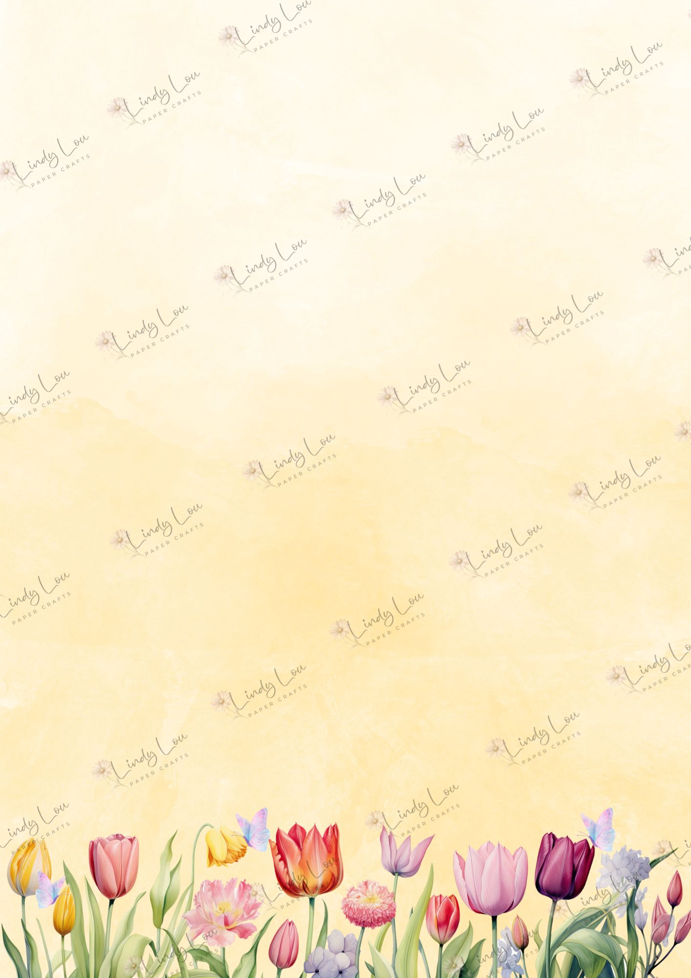 A4 Single Sheet - Tiptoe Through The Tulips - Meadow