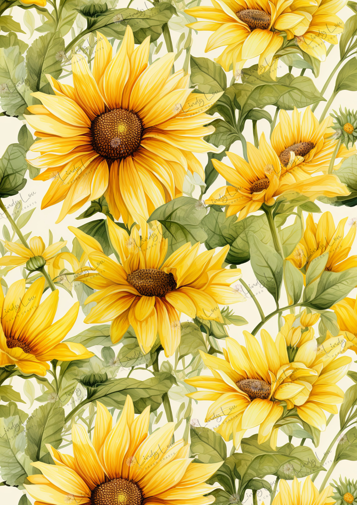 A4 Single Sheet - Sunshine & Moo- Sunflower Splash