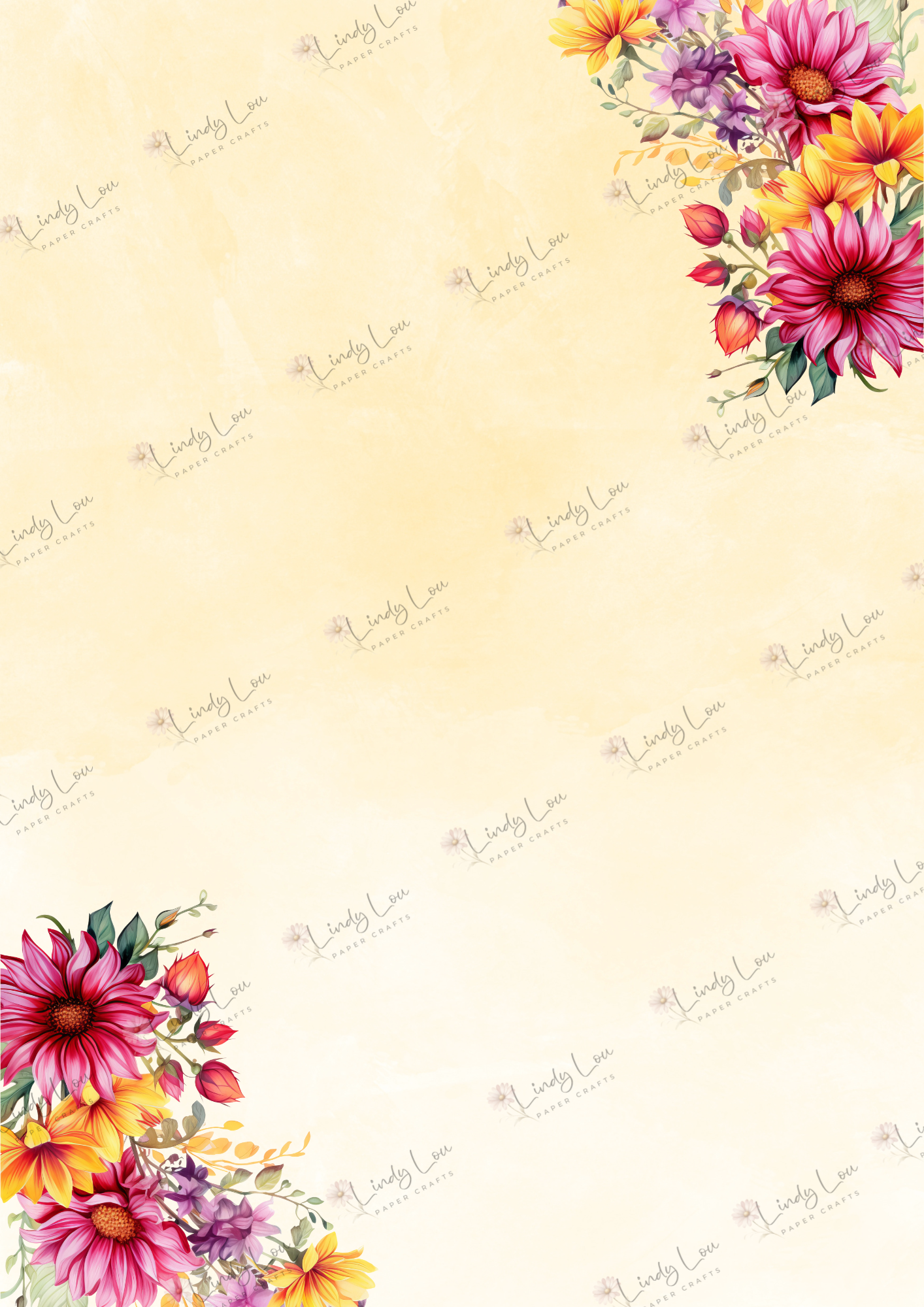 A4 Single Sheet - Summer Florals - Buttercup Breeze