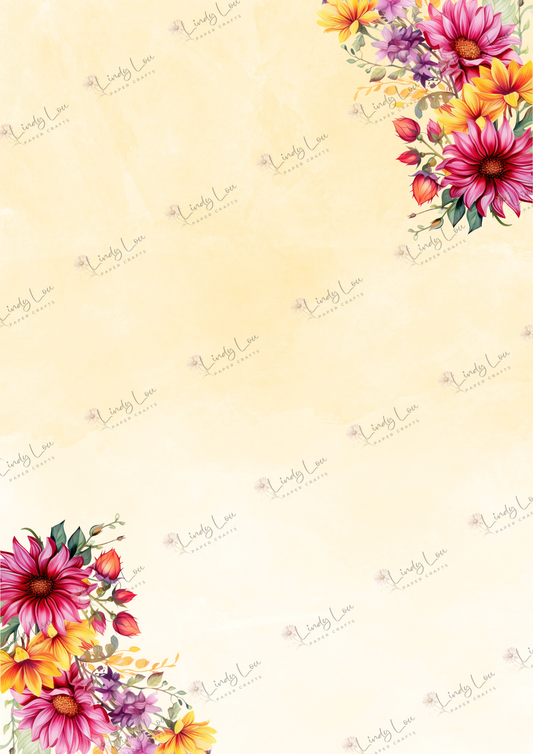 A4 Single Sheet - Summer Florals - Buttercup Breeze