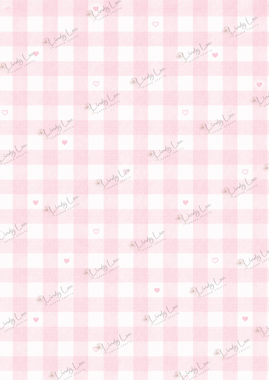 A4 Single Sheet - Daisy Girls - Pink Gingham Love