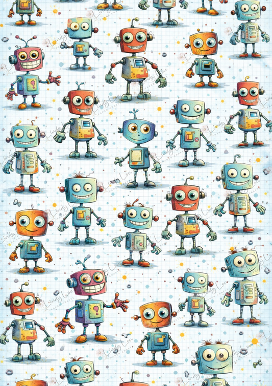 A4 Single Sheet - Robot Squad - Robotic