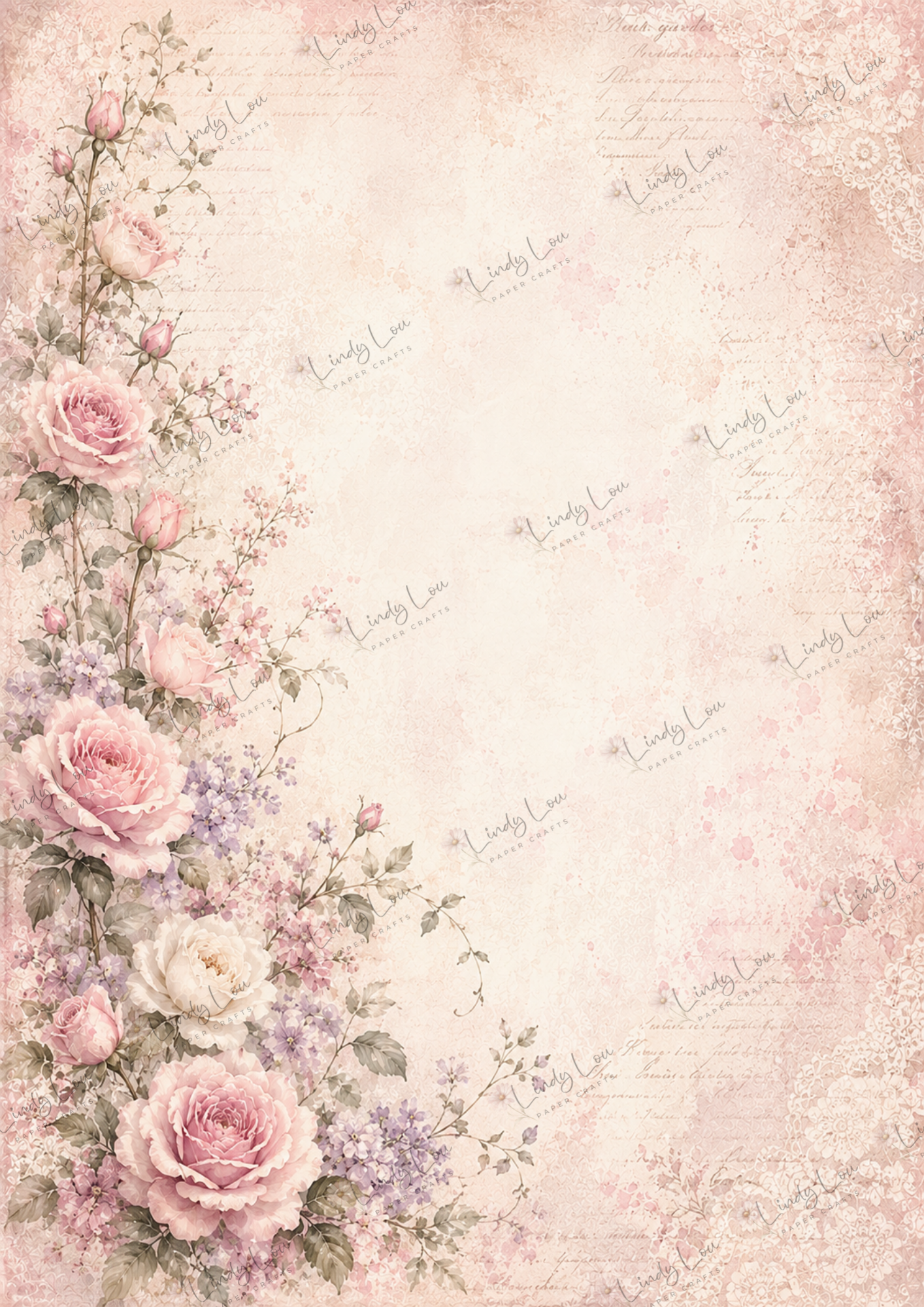 A4 Single Sheet - Blooming Grace - Trailing Blossoms