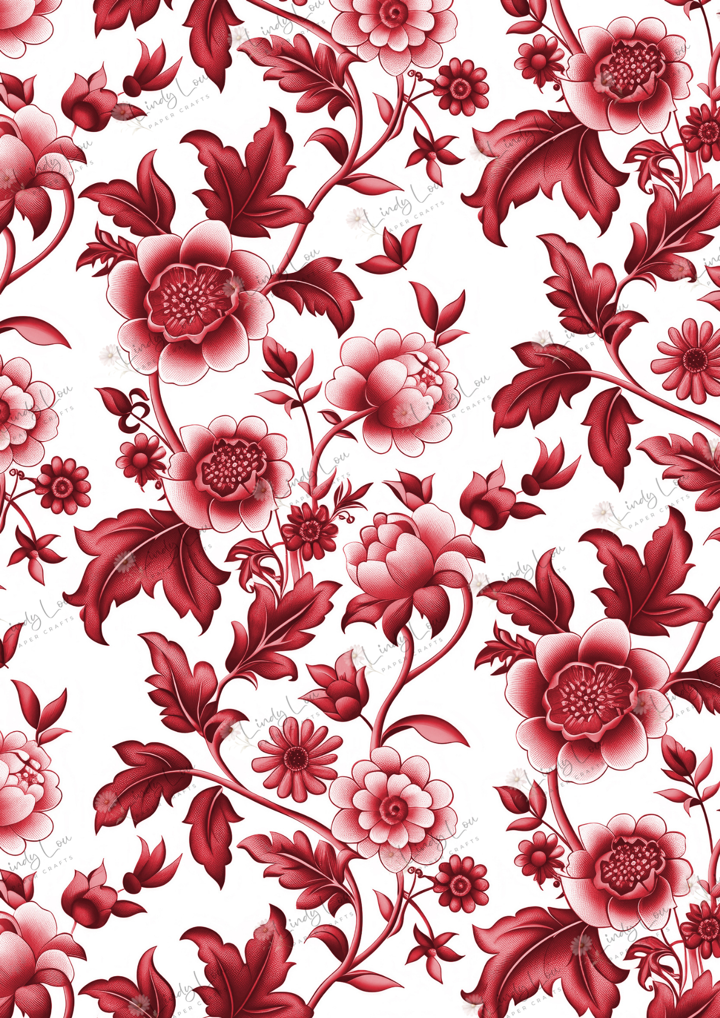 A4 Single Sheet - Fairyland - Flourish in Red